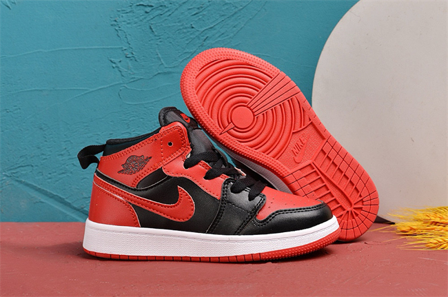 Youth Running Weapon Air Jordan 1 Black/Red Shoes 0149